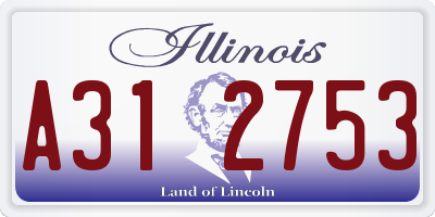 IL license plate A312753