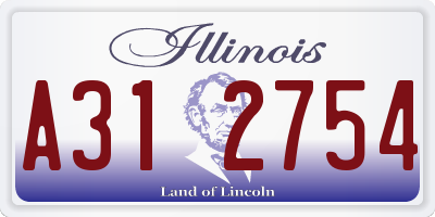 IL license plate A312754