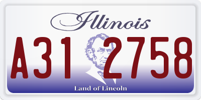 IL license plate A312758
