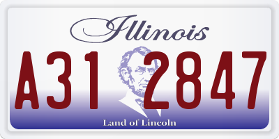 IL license plate A312847