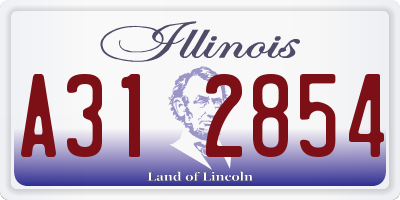 IL license plate A312854