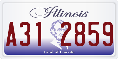 IL license plate A312859