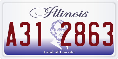 IL license plate A312863