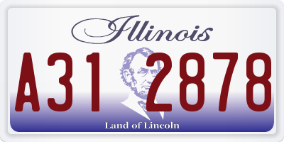 IL license plate A312878