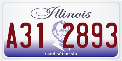 IL license plate A312893