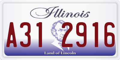 IL license plate A312916