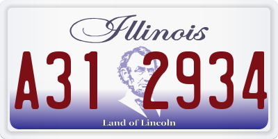 IL license plate A312934