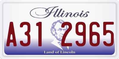 IL license plate A312965