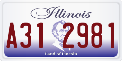 IL license plate A312981