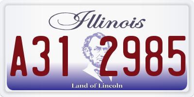 IL license plate A312985