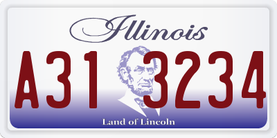 IL license plate A313234