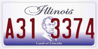 IL license plate A313374