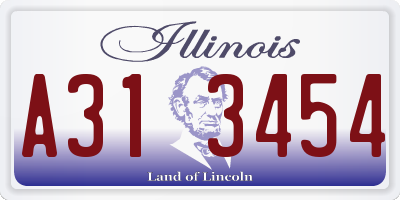 IL license plate A313454