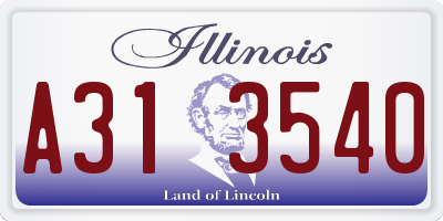 IL license plate A313540
