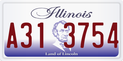 IL license plate A313754