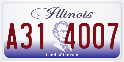 IL license plate A314007