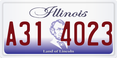 IL license plate A314023