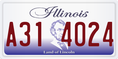 IL license plate A314024
