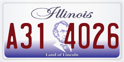 IL license plate A314026