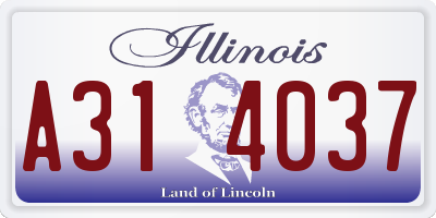 IL license plate A314037