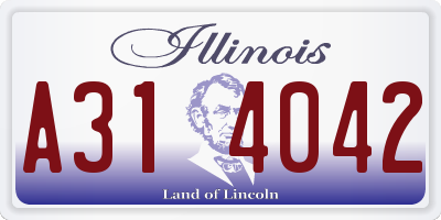 IL license plate A314042
