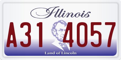 IL license plate A314057