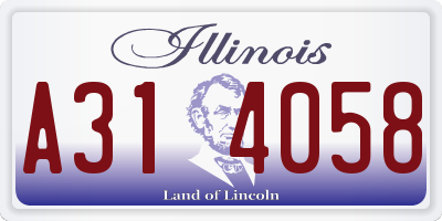 IL license plate A314058