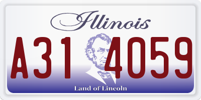 IL license plate A314059