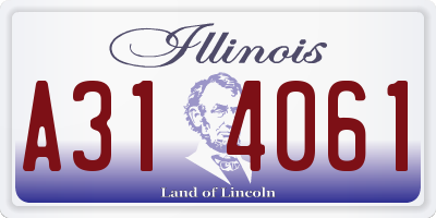 IL license plate A314061