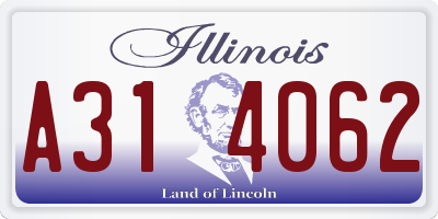 IL license plate A314062
