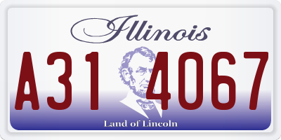 IL license plate A314067