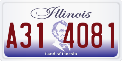 IL license plate A314081