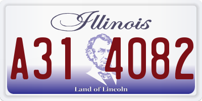 IL license plate A314082