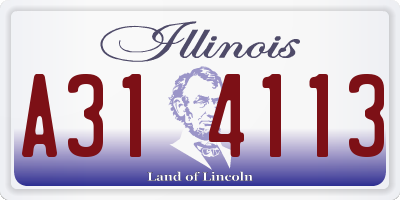 IL license plate A314113