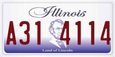 IL license plate A314114