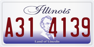 IL license plate A314139