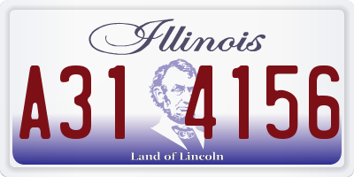 IL license plate A314156