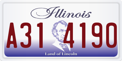 IL license plate A314190