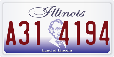 IL license plate A314194