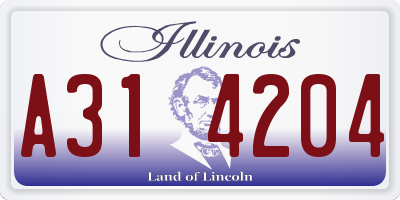 IL license plate A314204
