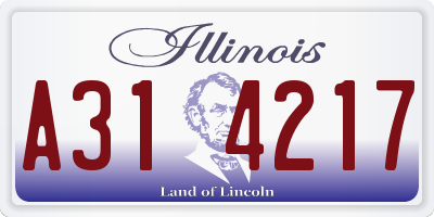 IL license plate A314217