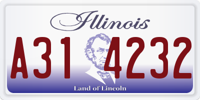 IL license plate A314232
