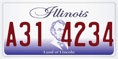 IL license plate A314234