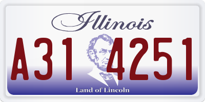 IL license plate A314251