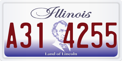 IL license plate A314255
