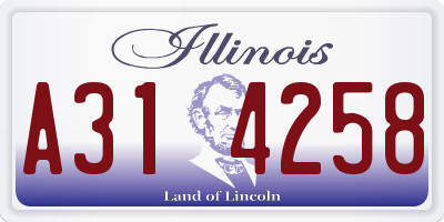 IL license plate A314258