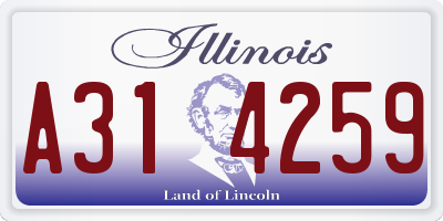 IL license plate A314259
