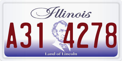 IL license plate A314278