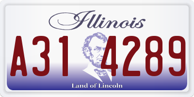 IL license plate A314289