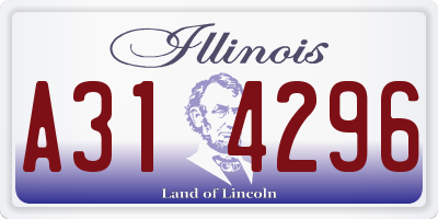 IL license plate A314296